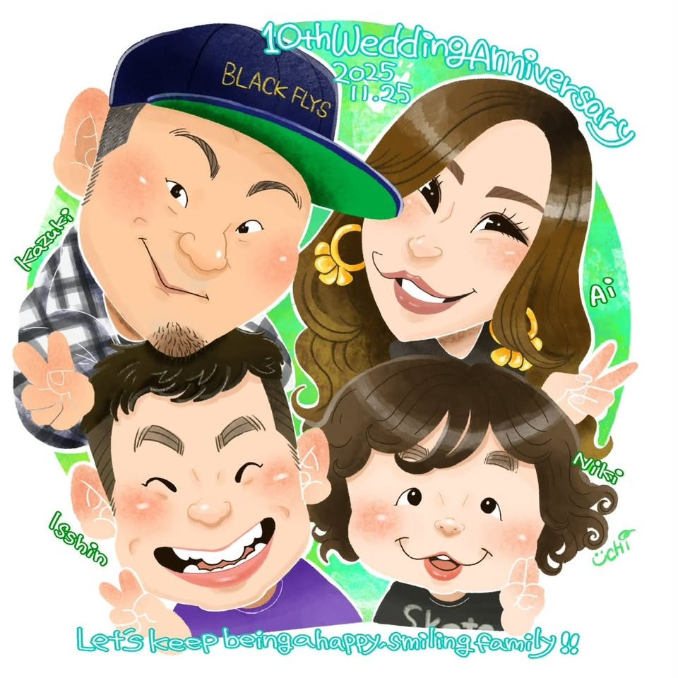 ご家族の似顔絵作品 4