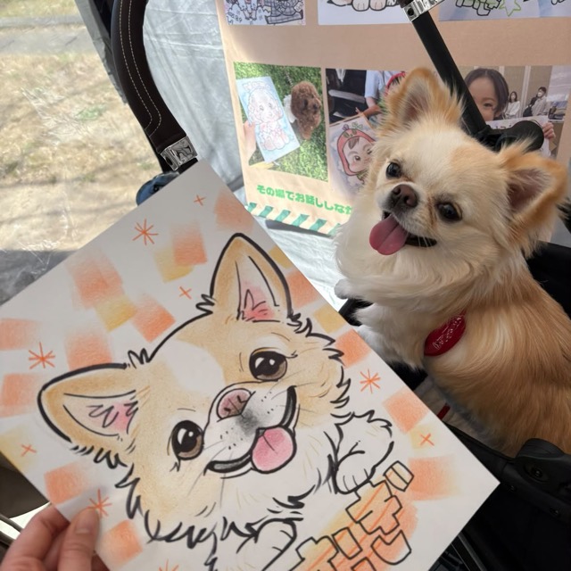 わんちゃん・むぎの似顔絵